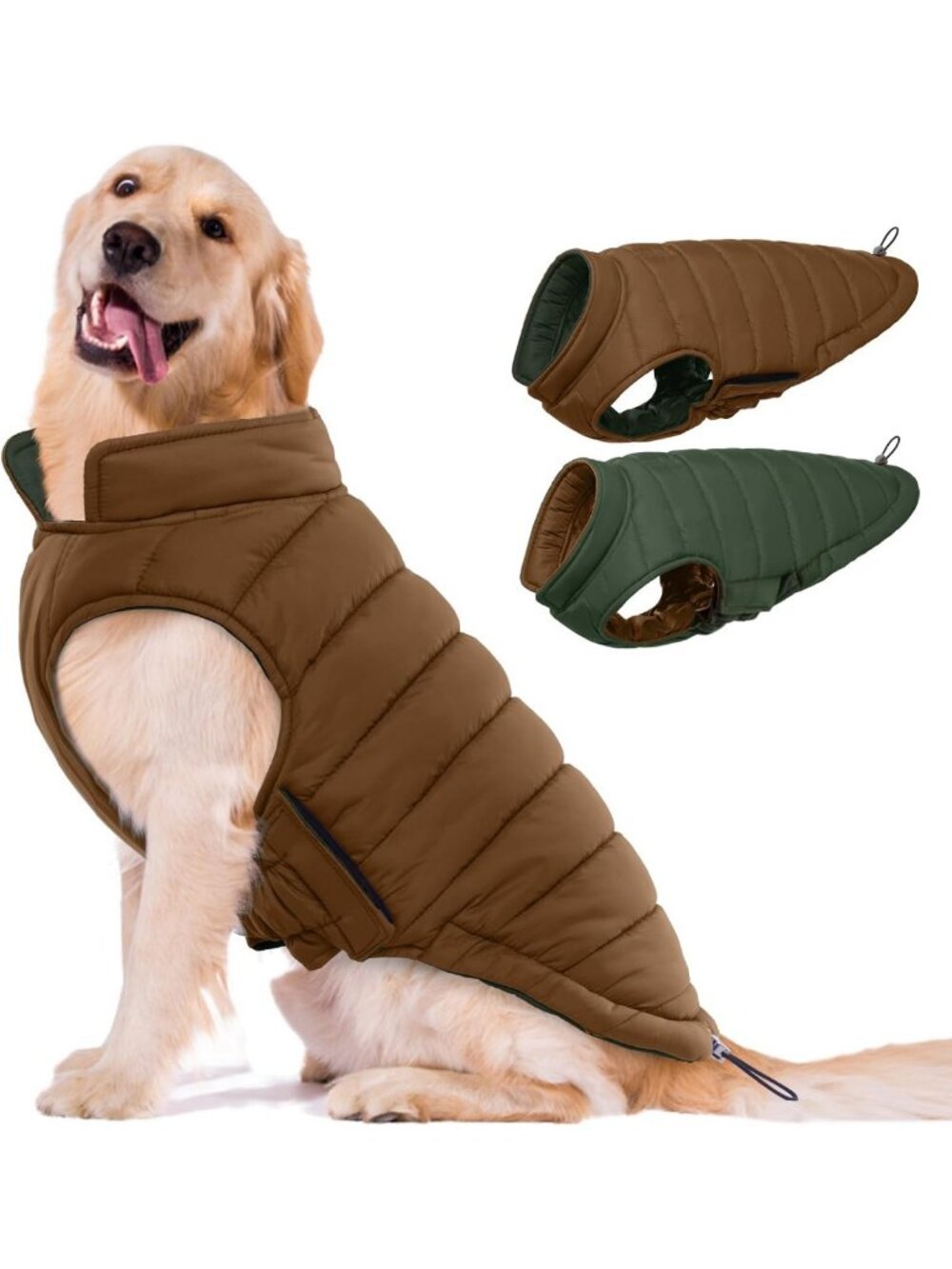 Reversible Windproof Dog Coat | Lightweight Puffer Vest for All Seasons